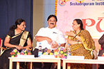  Educationist Dr. Wooday P. Krishna with noted Kannada Writer Dr. K. R. Sandya Reddy and Principal Prof. V. R. Bhargavi at the annual day celebrations of Seshadripuram Institute of Commerce & Management, Bengaluru, 2015.