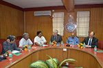 Dr. Wooday P. Krishna, National Council Member of the Institution of Engineers (India) interacting with Dr. Robert D. Stevens, President, American Society of Civil Engineers in the presence of Dr. L. V. Muralikrishna Reddy, President, IEI at the Institution of Engineers (India), Karnataka State Centre, March 2015.
