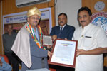 Dr. Wooday P. Krishna, Chairman, The Institution of Engineers (India), Karnataka State Centre, felicitating Dr. L. V. Muralikrishna Reddy on his nomination as National Vice President of IEI, 1-2-2014.