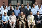 A Group Photograph of Central Committee Members of the Tuberculosis Association of India with Shri Pranab Mukherji, President of India, taken after the Inauguration of 65th National TB Seals Campaign at Rashtrapati Bhavan, New Delhi, on 4th October 2014. Dr. Wooday P. Krishna is seen standing third from left in the middle row.