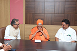 Inauguration of Basava Study Centre in Seshadripuram Group of Institutions with His Holiness Sri Sri Sri Shivarudra Swamiji and Basava Samiti President  Aravind Jatti.