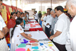 At a Craft Exhibition organised by Seshadripuram College along with Principal Dr. Narahalli Balasubramanyam.
